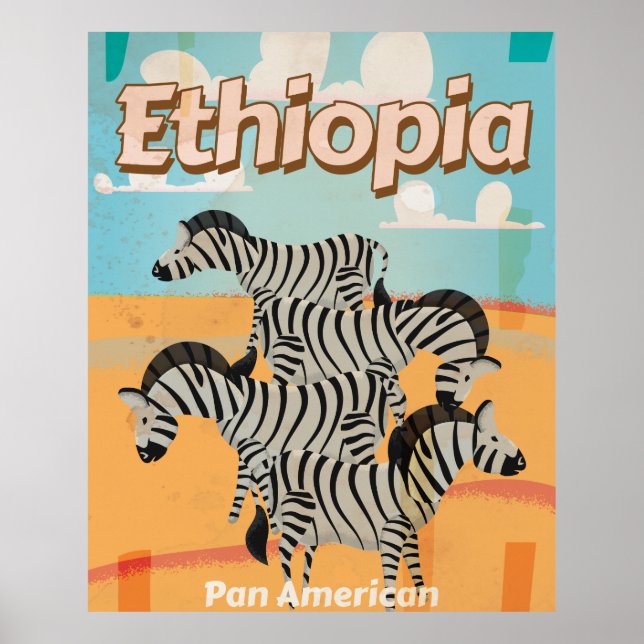 Ethiopia Vintage Travel Poster. Poster (Front)