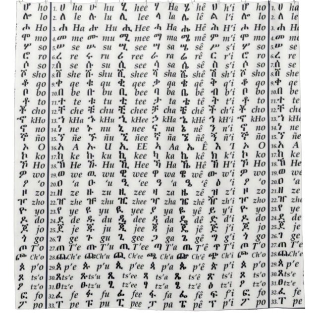 Ethiopian Amharic Alphabet Ge'ez Fidel Poster (Front)