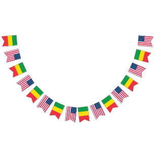 Ethiopian and American Flags Side by Side