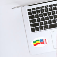 Ethiopian and American Flags Side by Side