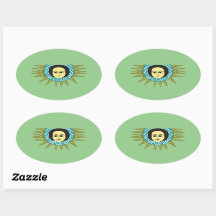 Ethiopian Angel Oval Sticker