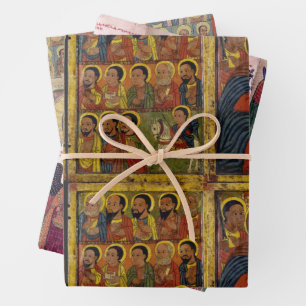 Ethiopian Black Madonna and Child with Saints Wrapping Paper Sheet