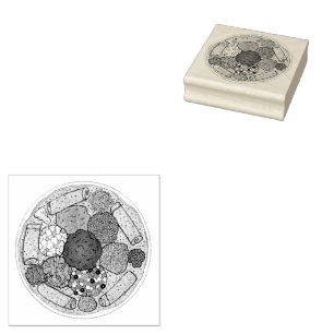 Ethiopian Cooking Food Platter Injera Wat Lentils Rubber Stamp