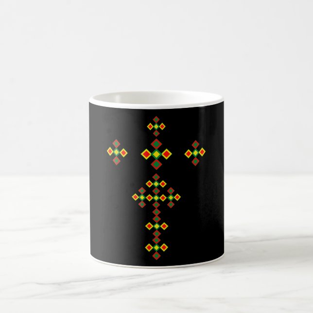 Ethiopian Cross Art Ethiopian Traditional Clothes Coffee Mug (Center)