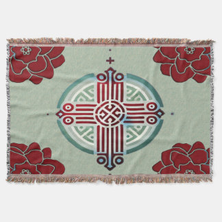 Ethiopian Cross Design Throw Pillow 