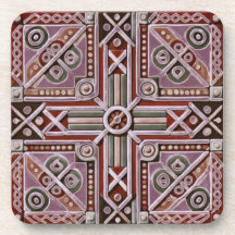 Ethiopian Design Influence Hard Plastic Coaster