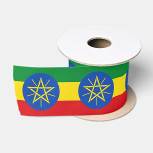 Ethiopian Flag & Ethiopia travel, holiday /sport Satin Ribbon
