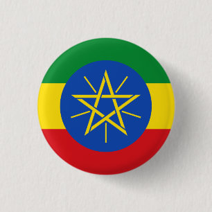 Ethiopian Flag, Flag of Ethiopia 1 Inch Round Button