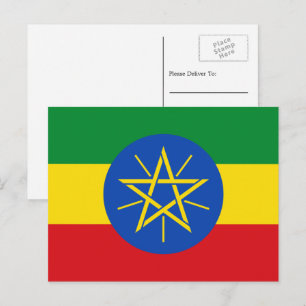 Ethiopian Flag, Flag of Ethiopia Postcard