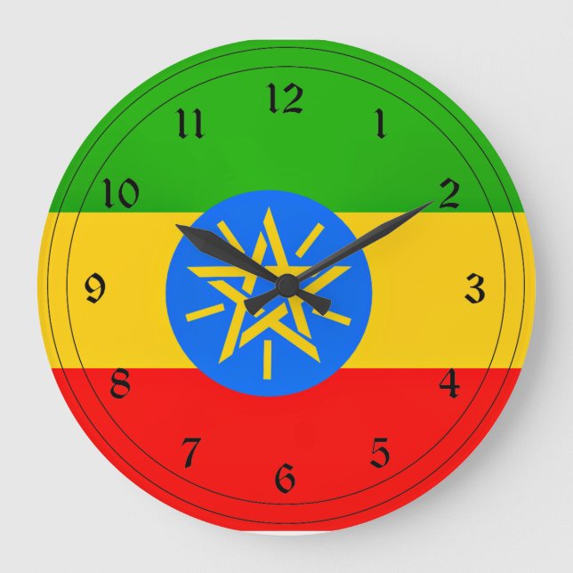 ethiopian flag large clock (Front)