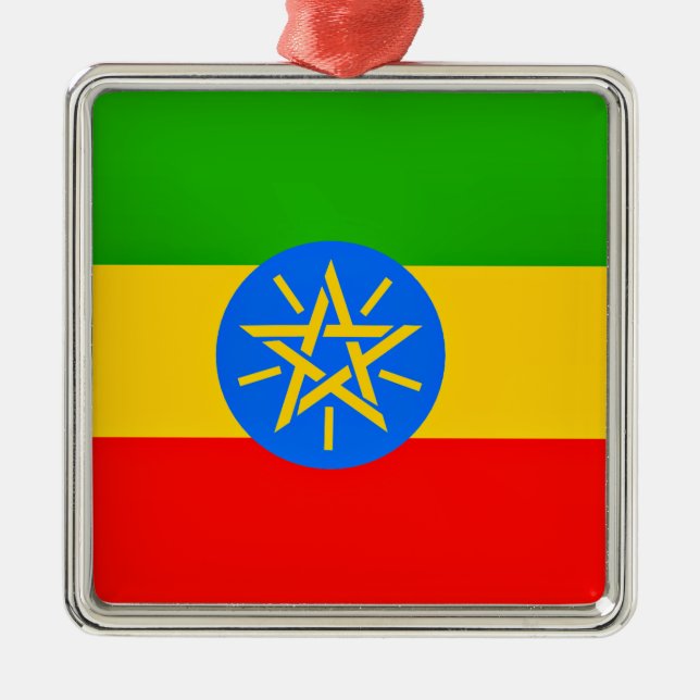 Ethiopian flag metal ornament (Front)