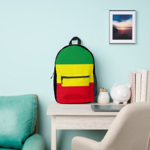 Ethiopian Flag Printed Backpack