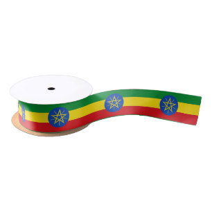 Ethiopian flag ribbon satin ribbon