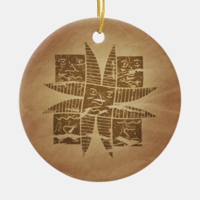Ethiopian Good Luck Charm V1 Ceramic Ornament (Front)