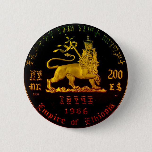 Ethiopian Lion of Judah Button (Front)