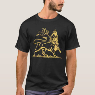 Ethiopian Lion of Judah/Cross on back T-Shirt