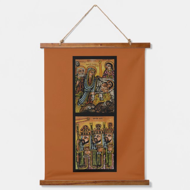 Ethiopian Nativity Icon Hanging Tapestry (Front)