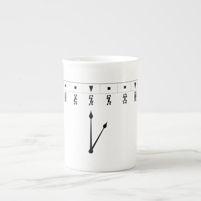 Ethiopian Numeral Clock Bone China Mug (Front)