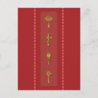 Ethiopian Orthodox Crosses – Gold on Red