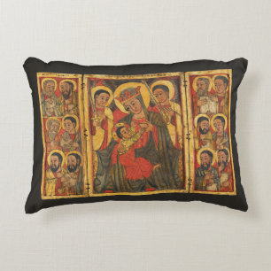 Ethiopian Orthodox Icon l Ancient Christian Faith  Accent Pillow