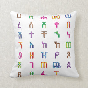 Ethiopian T-Shirts Kids Amharic Alphabet Pillow