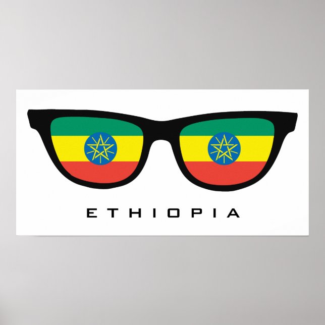 Ethiopie Shades texte personnalisé & affiche coule (Devant)