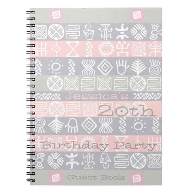 Ethnic 20th Birthday Party Guest Book (Front)