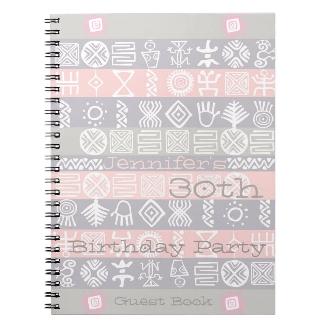 Ethnic 30th Birthday Party Personnalisable livre d (Devant)