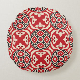 Ethnic Abstract Festive Vintage Ornament Round Pillow