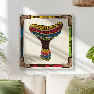 Ethnic Abstract Mushroom Canvas Print