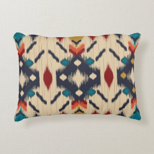 Ethnic Abstract: Tribal Geometric Print. Accent Pillow
