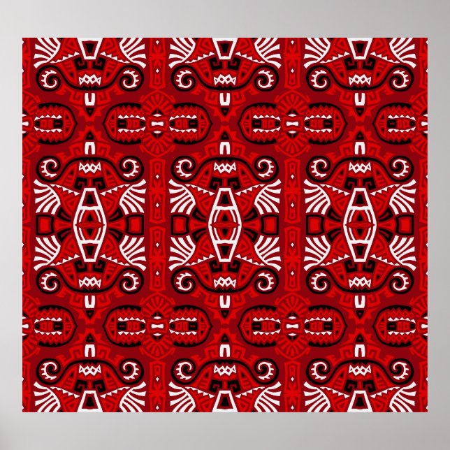 Ethnic Abstract Vintage Boho Tile Poster (Front)