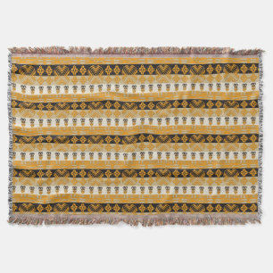 Ethnic Africa Style Tribal Stripes Pattern Throw Blanket