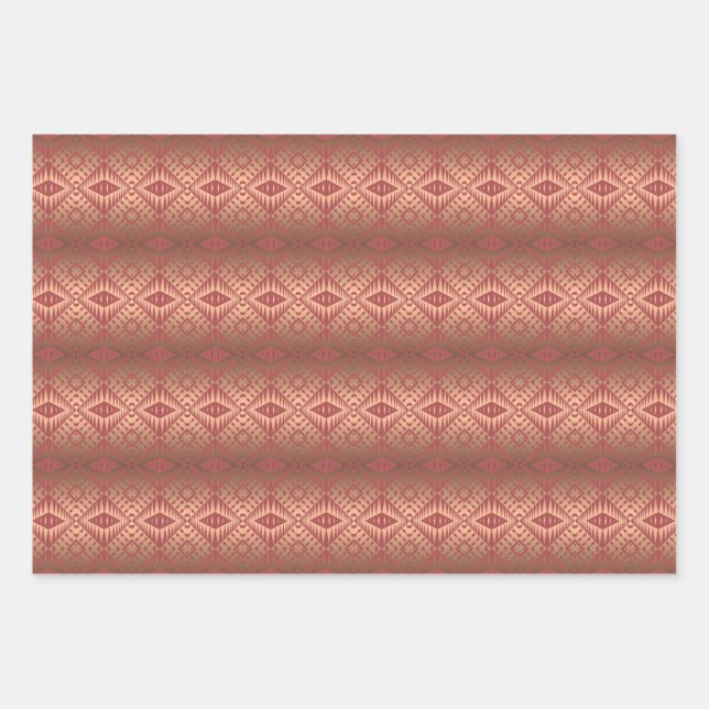 Ethnic Africal Tribal Golden Geometric Wrapping Paper Sheet (Front)