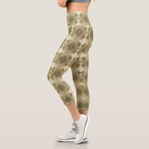 Ethnic african Adinkra pattern capri leggings