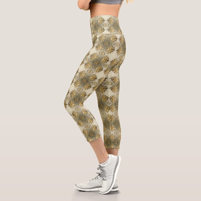 Ethnic african Adinkra pattern capri leggings (Left)