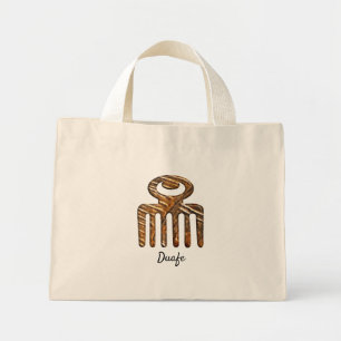 Ethnic African Adinkra Symbol Duafe Mini Tote Bag