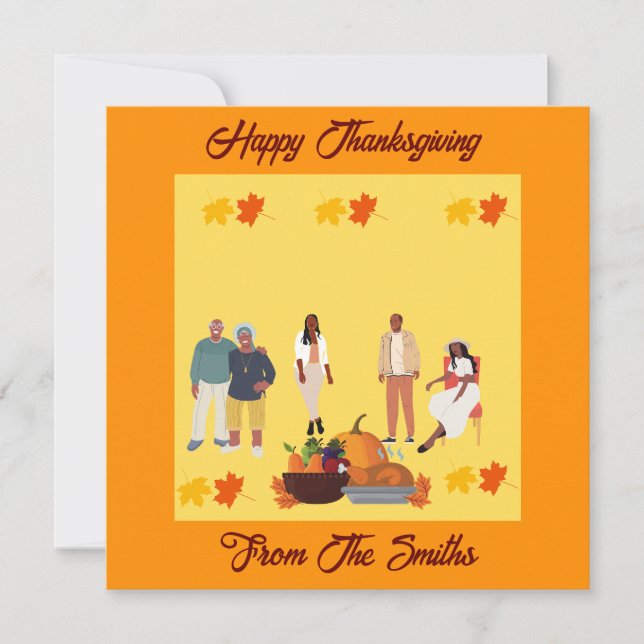 ETHNIC AFRICAN AMERICAN THANKSGIVING CARD (Front)