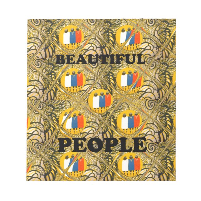 Ethnic African Art Design Print: Beautiful People Notepad (Front)
