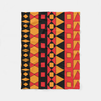 Ethnic African Geometric Mosaic Pattern Fleece Blanket