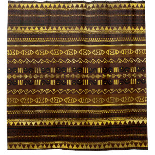 Ethnic African Golden Pattern on brown