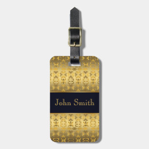 Ethnic African golden pattern with Adinkra simbols Luggage Tag