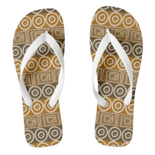 Ethnic african hand-drawn  pattern. flip flops
