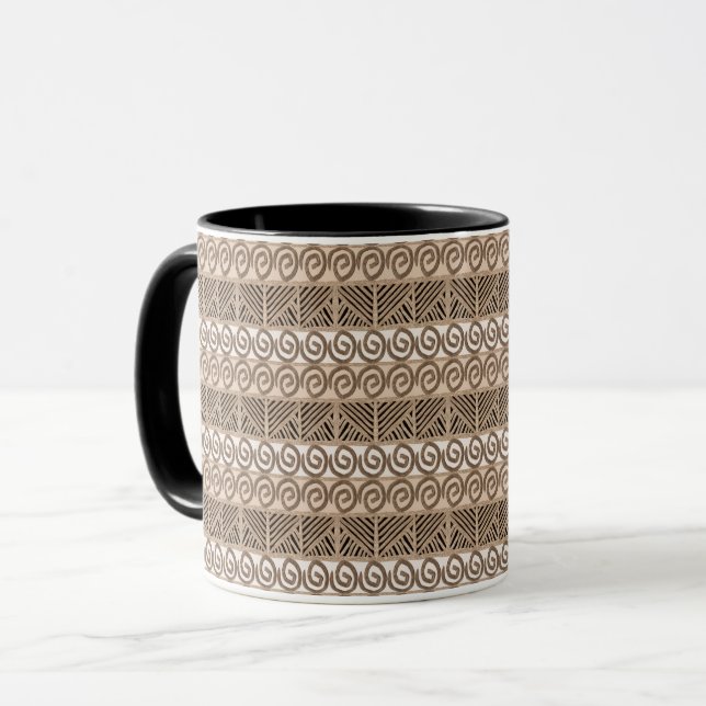 Ethnic african hand-drawn pattern mug (Front Left)