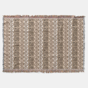 ethnic african hand-drawn pattern throw blanket