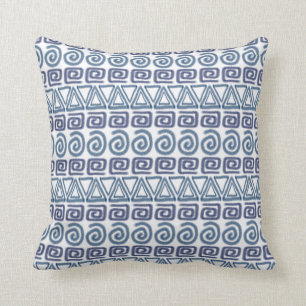 ethnic african hand-drawn pattern throw pillow