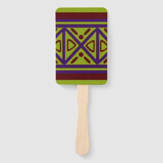 Ethnic African Knitted style design Hand Fan (Front)