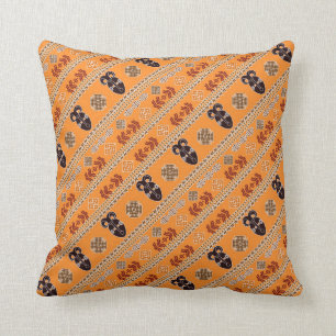 ethnic african mask pattern throw pillow