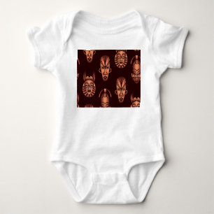 Ethnic African masks, dark background Baby Bodysuit
