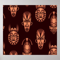 Ethnic African masks, dark background